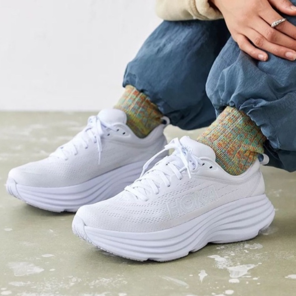 Hoka Bondi 8 White Running Sneakers Women’s 10 - Picture 13 of 13